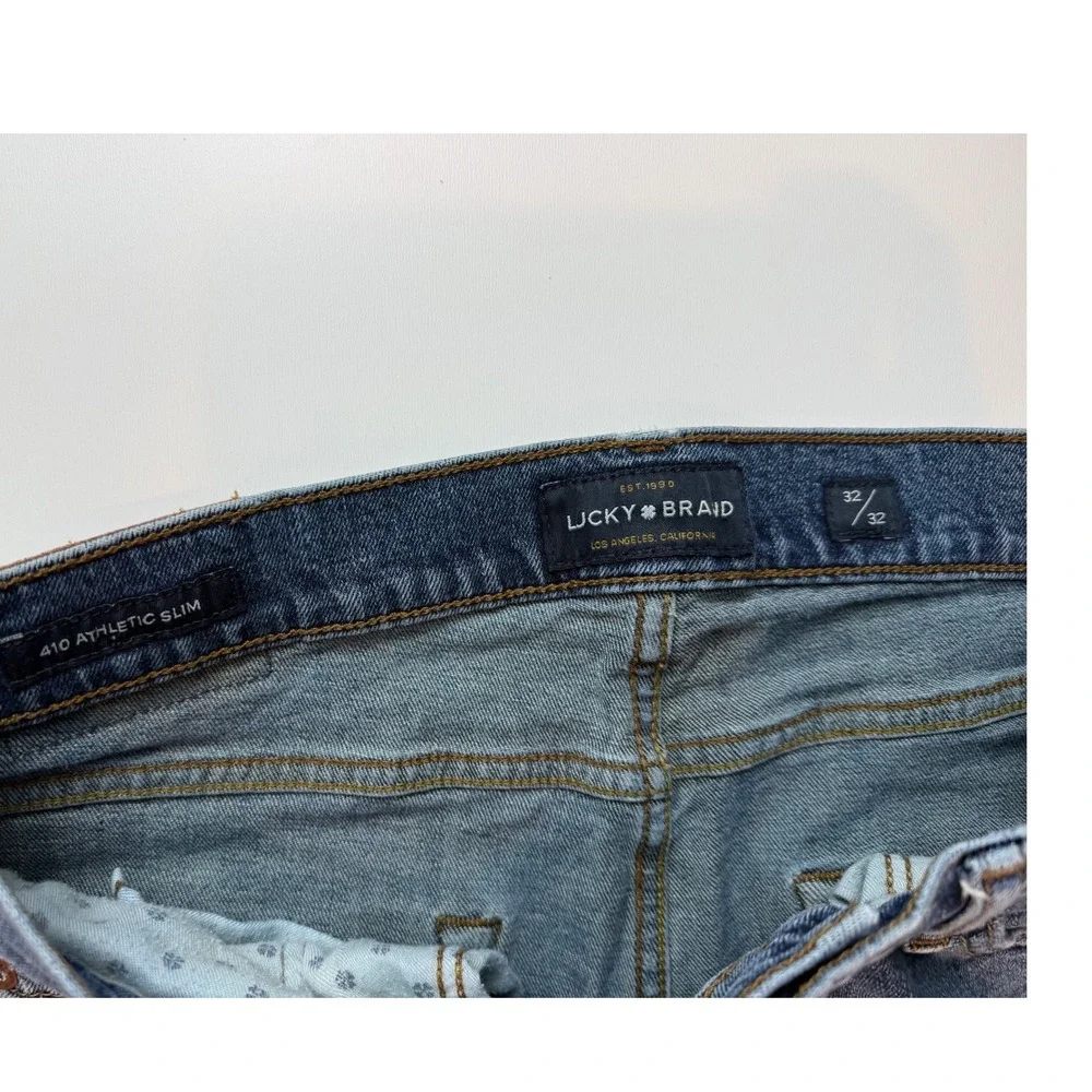 Lucky‎ Brand 410 Athletic Slim Jeans Mens 32x32 Medium Wash Blue Denim Stretch